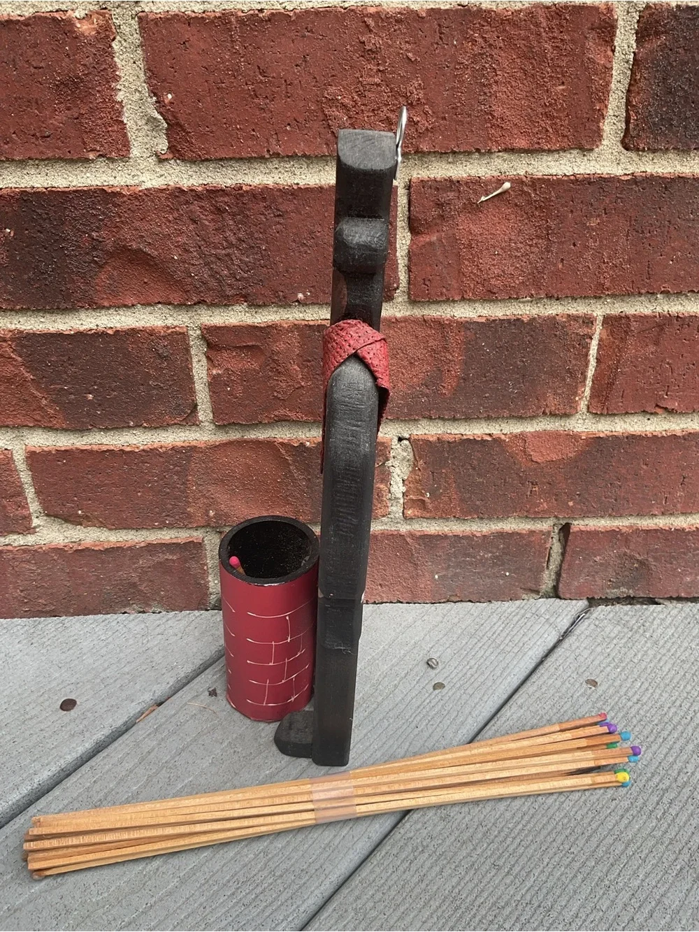 Vintage Folk Art Wooden Chimney Sweep Man Match/Incense Holder/Wall Decor